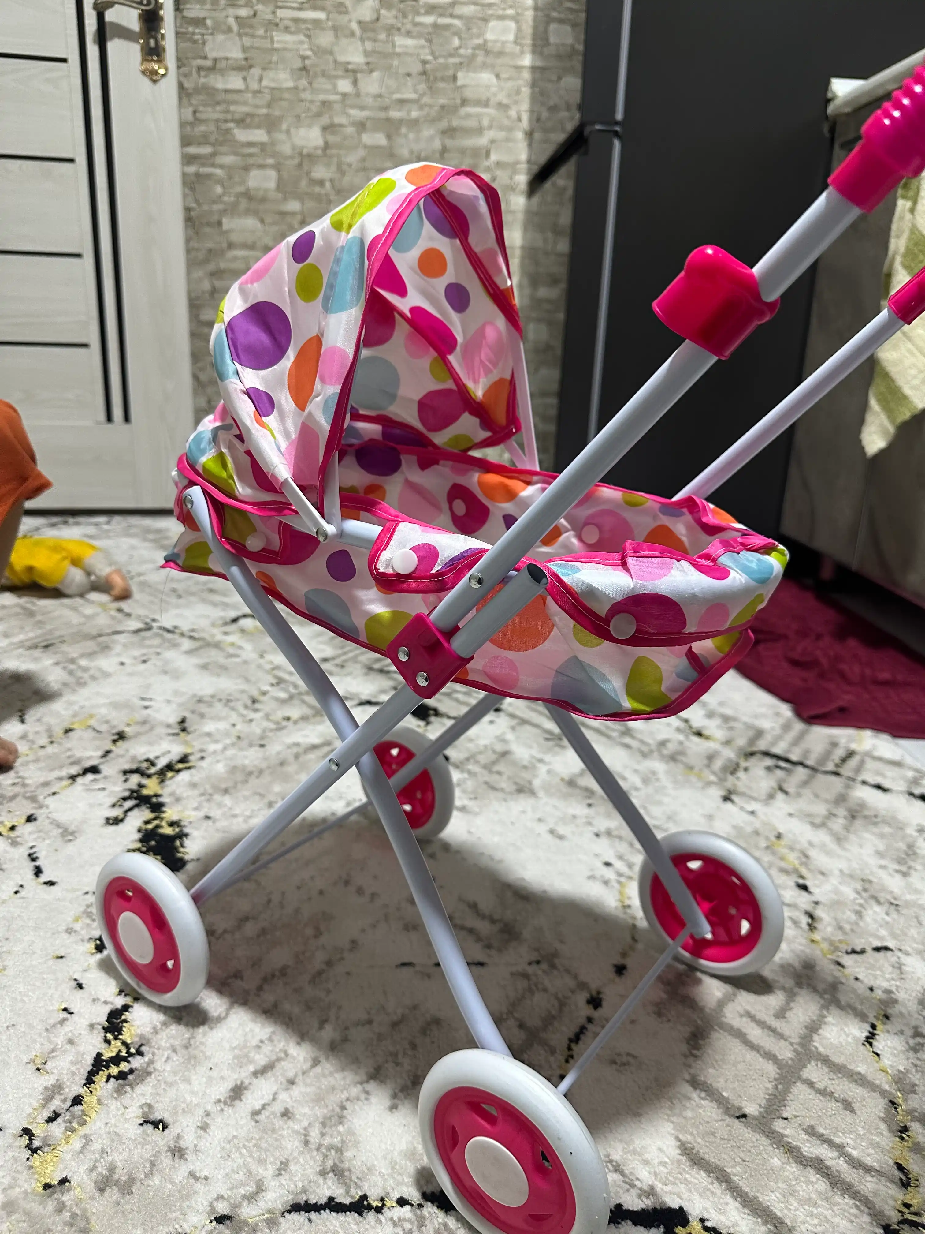 Кукольная коляска для девочек, игрушечная, сумка, корзина, металлический каркас