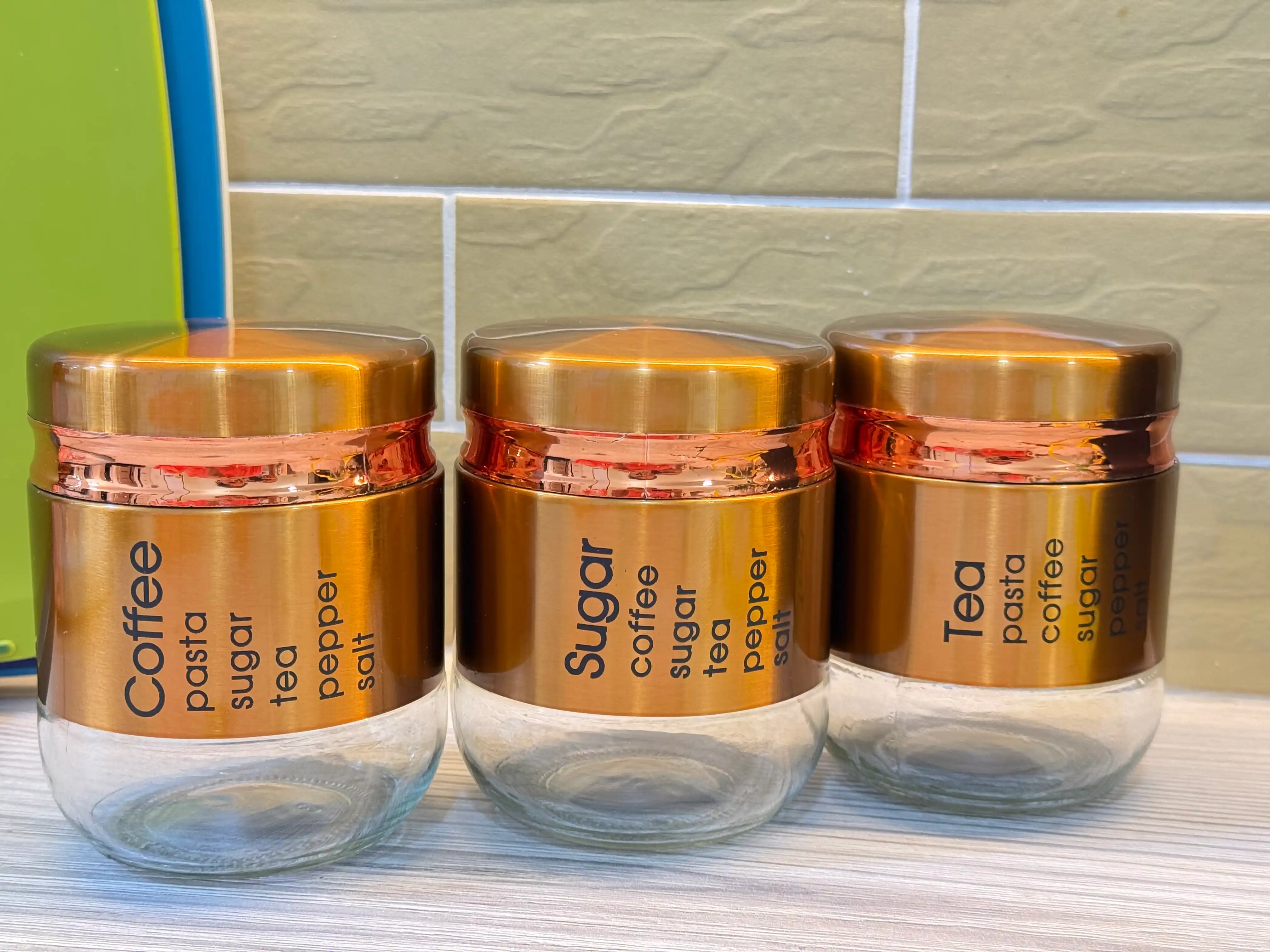 Набор стеклянных банок для хранения сыпучих продуктов, 3 шт, для кухни