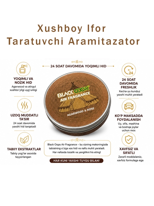 Black Oops Air Fragrance avtomobil aromatizatori, turli xil yoqimli hidlar, 42 g - 
