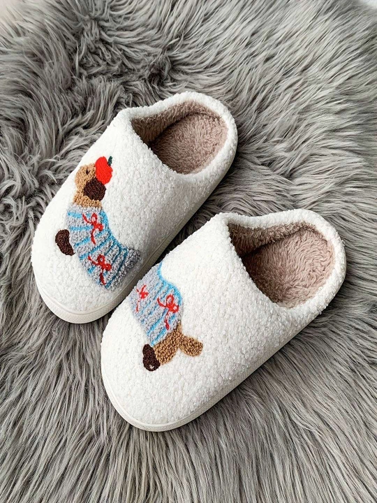 Тапочки женские меховые домашние с рисунком