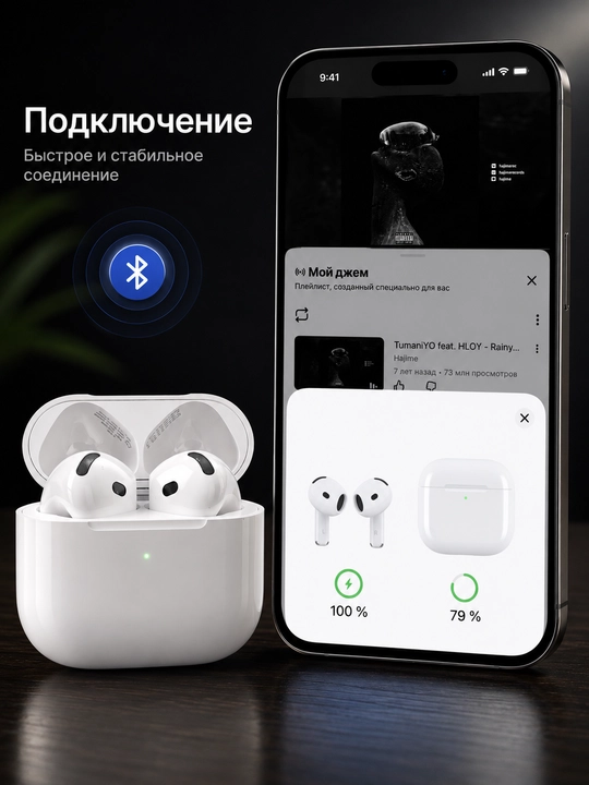 Simsiz quloqchinlar Bluetooth naushnik ANC sensorli boshqaruv, barcha qurilmalar uchun mos