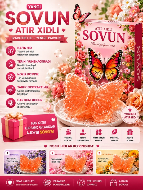 Atirli aromaterapiya sovuni, 250 g, xaltachali, terini muloyim tozalovchi - 