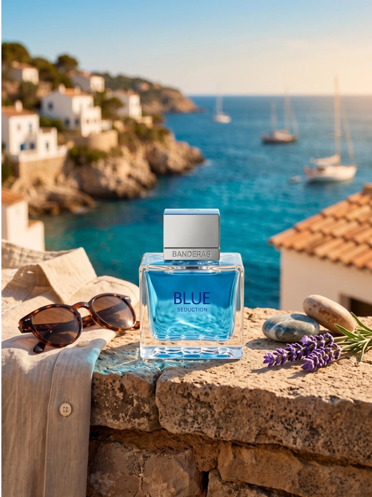 Blue Seduction erkaklar atiri, olma, yalpiz, ambra, parfum, uzoq turuvchi, xushbo'y suv
