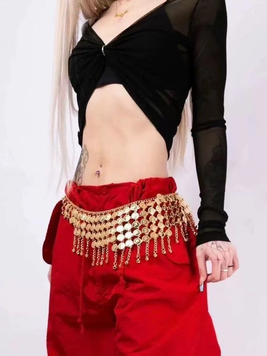 Арабский пояс с монетками, аксессуар для восточных танцев belly dance