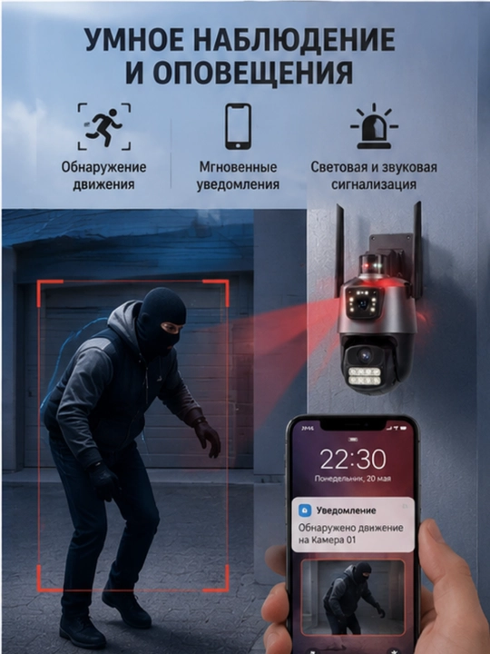 Камера видеонаблюдения iCSee P11 Wi-Fi 360° с двумя объективами