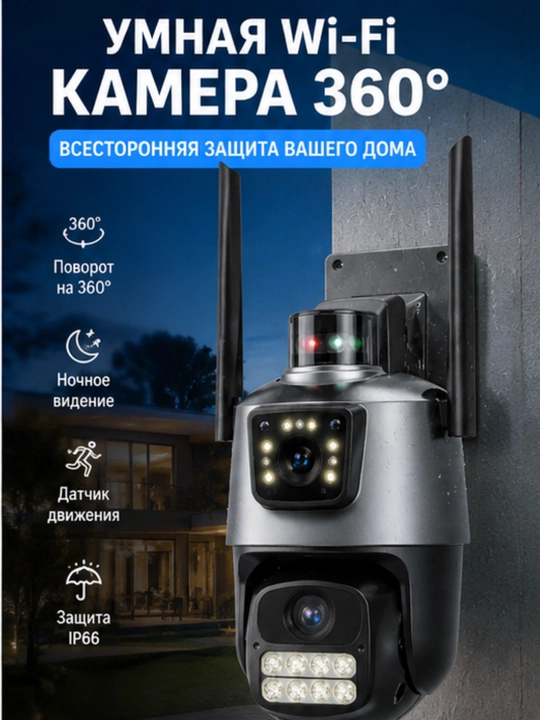 Камера видеонаблюдения iCSee P11 Wi-Fi 360° с двумя объективами