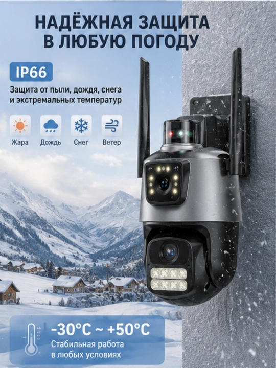 Камера видеонаблюдения iCSee P11 Wi-Fi 360° с двумя объективами