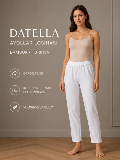 Ayollar uchun bambuk losina Datella — ingichka rezinkali, Turkiya - 