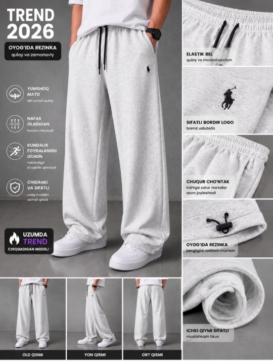 Erkaklar uchun kuzgi sport shimlari oversize - 
