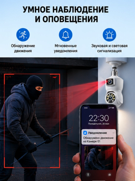Kuzatuv kamerasi iCSee E9 Wi-Fi aqlli videokuzatuv kamera