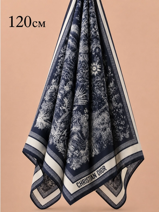 Ayollar ro‘mollari, krep-shifon, manzara ro'mol matosi harir, hijob, 120×120, 140×140 sm, Misr - 