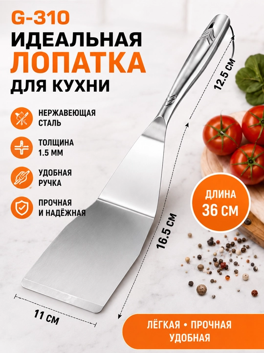 Oshxona uchun professional zanglamas metaldan lopatka