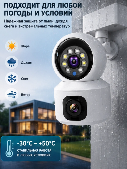 Камера видеонаблюдения SQ-01 4G Wi-Fi 4MP с двумя объективами