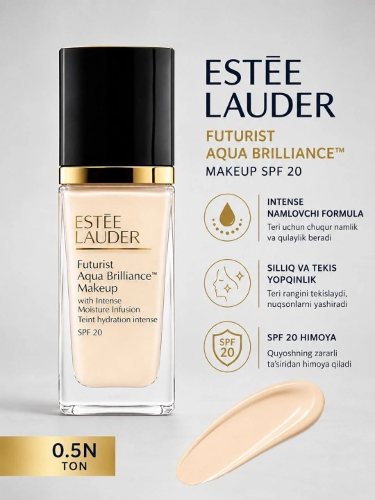 Тональный крем Estee Lauder Futuristik aqua brilliance asosi SPF 20 PA, 30 мл
