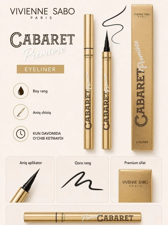 Vivienne Sabo Cabaret Premiere Eyeliner – Жидкая подводка для глаз, чёрная - 