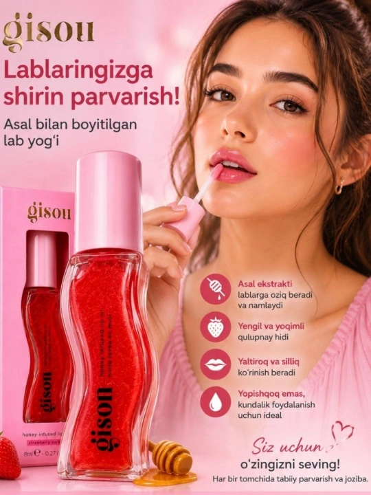 Pamada gisou blesk pamada lab buyogi lablarga kun buyi blesk berish uchun