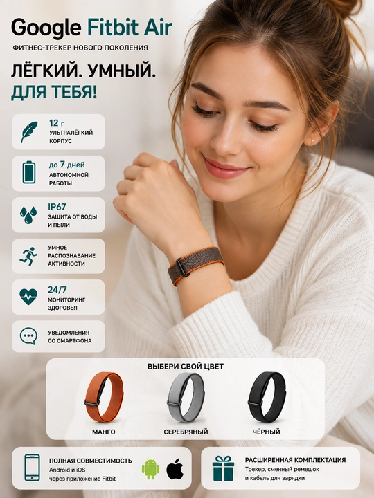 Google Fitbit Air fs500  braslet, aqlli soatlar smart watch elektron soat