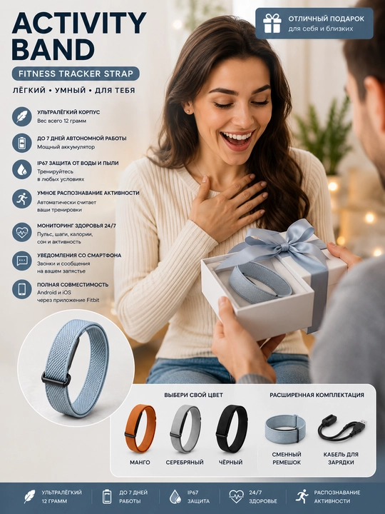Google Fitbit Air fs500  фитнес-трекер, умные часы женские и мужские