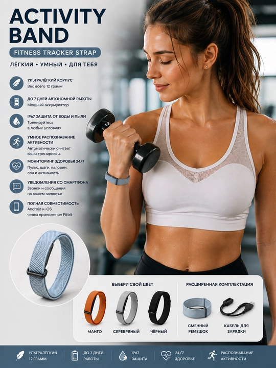 Google Fitbit Air fs500  фитнес-трекер, умные часы женские и мужские
