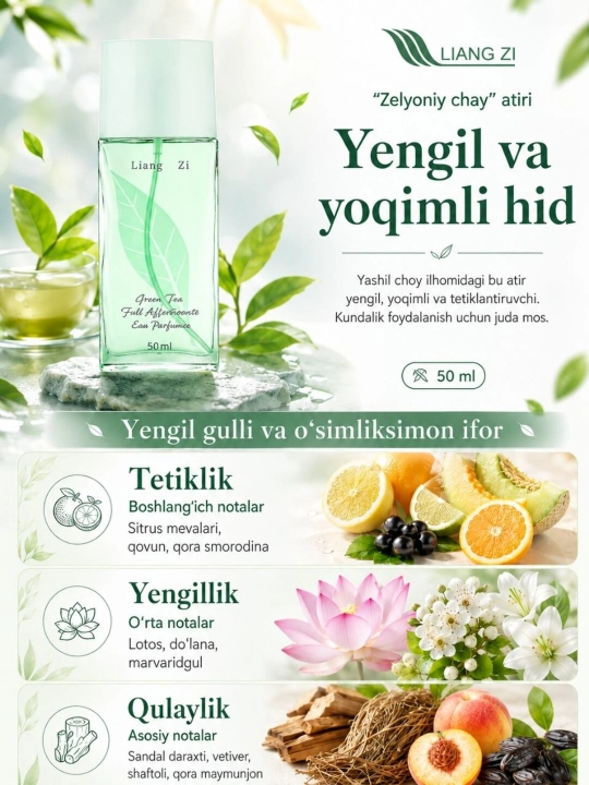 Zelyoniy сhay atiri, duhi. GREEN TEA, 50ml