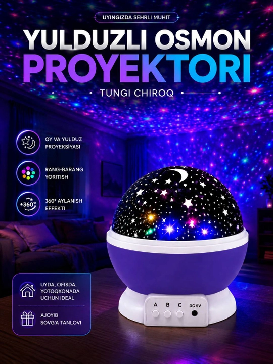 Oy shaklidagi LED yoritgich, dekorativ tungi chiroq - 