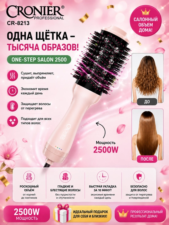 Professional fen-taroq Cronier CR-8212, ayollar uchun sifatli va hamyonbop