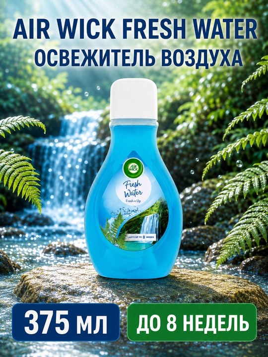 Освежитель воздуха Air Wick Fresh n Up - Свежесть Водопада, Fresh Water, 375 мл - 
