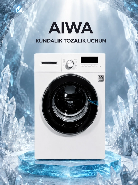 Стиральная машина Aiwa 6 кг с фронтальной загрузкой и дисплеем - 