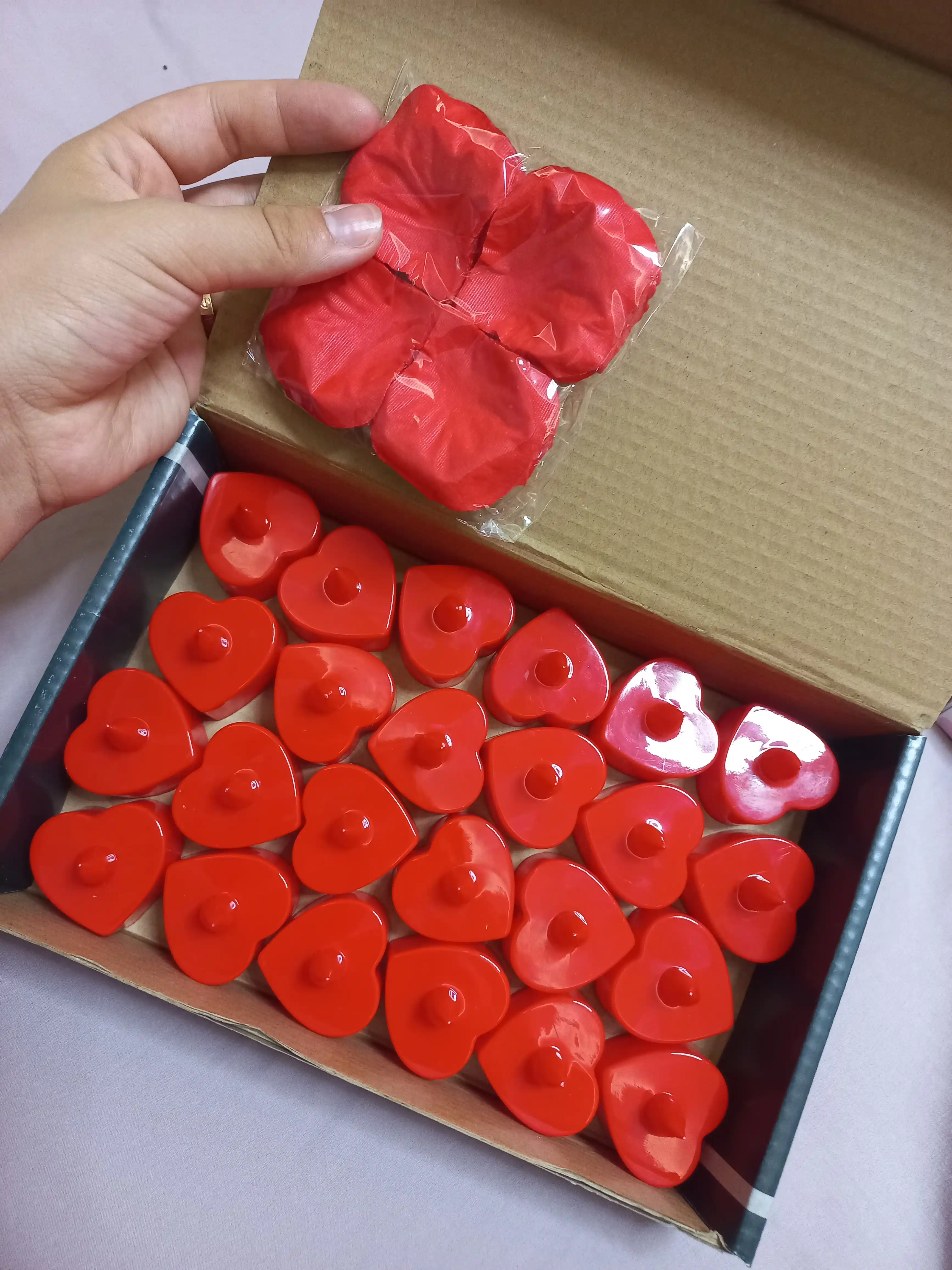 Беспламенные свечи со светодиодом, в форме сердца, свечи в форме сердца, набор свечей
