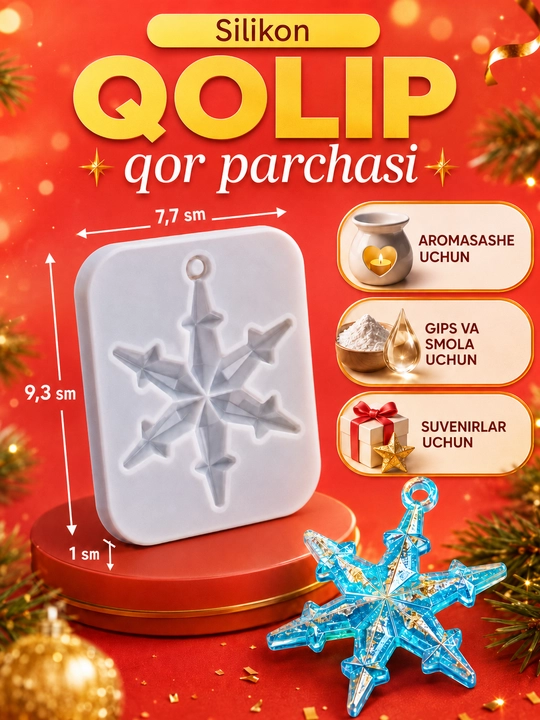 Yangi yil o‘yinchoqlari uchun silikon qoliplar, smola, gips, shamlar, yangi yil qoliplari