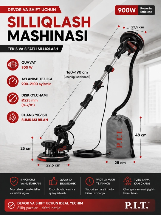 Devor va shift uchun silliqlash mashinasi P.I.T. PWG230-C 900W