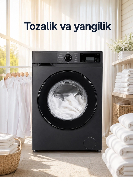 AIWA 6 kg sig‘imli, old tomondan yuklanadigan avtomatik kir yuvish mashinasi kir moshina
