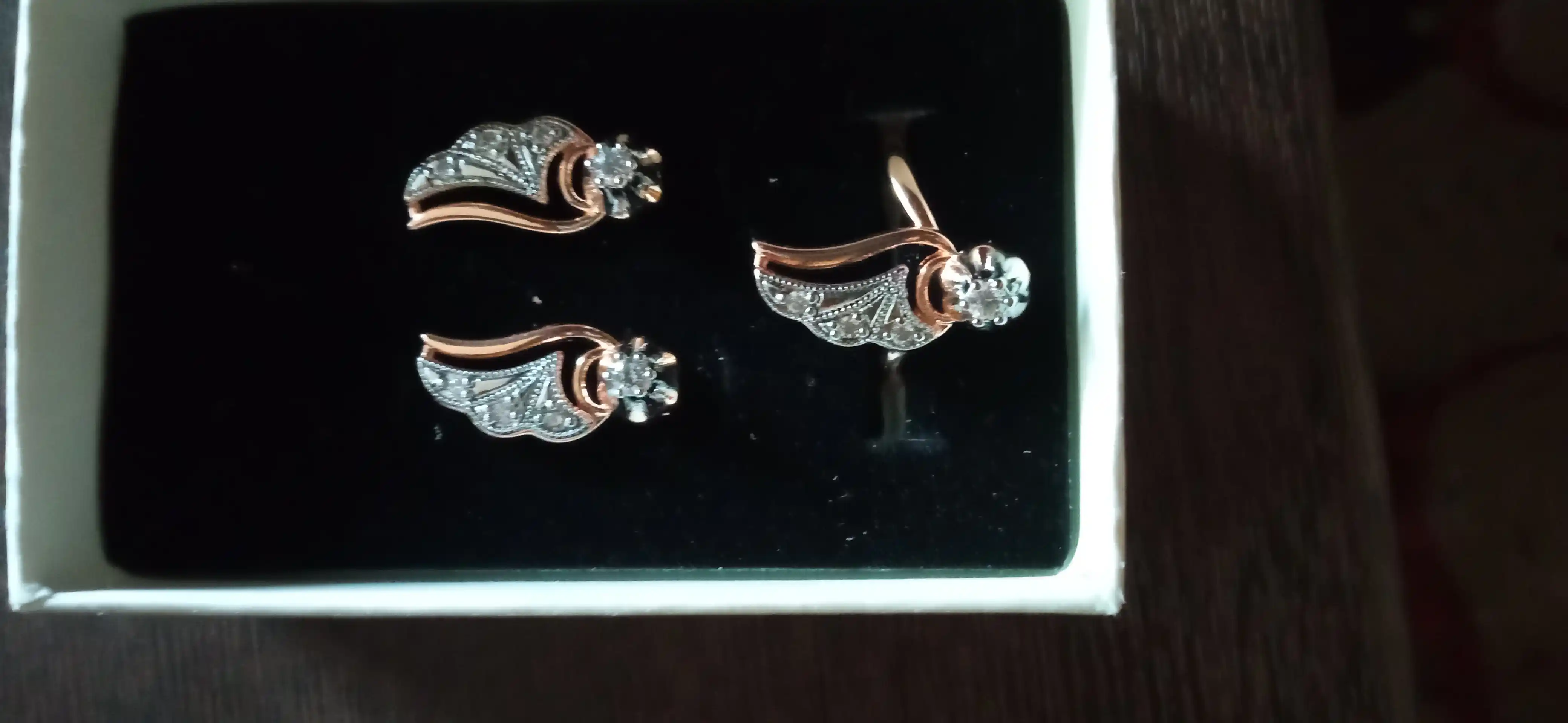 Набор Xuping: кольцо и серьги из stainless steel в подарочной коробке