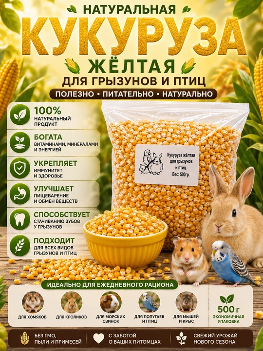 Qushlar va kemiruvchilar uchun makkajo'xori - 