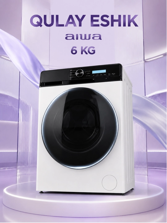 AIWA 6 kg sig‘imli, old tomondan yuklanadigan kir yuvish mashinasi kir moshina - 