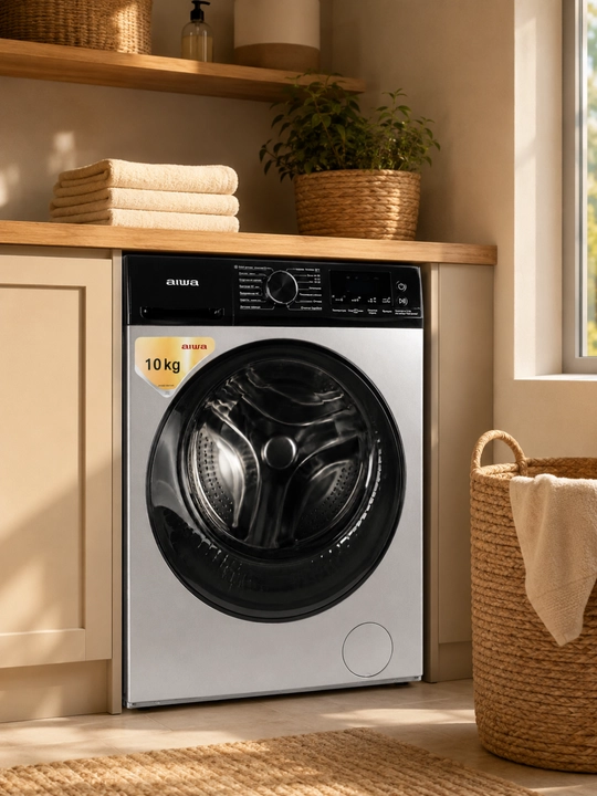 AIWA inverterli kir yuvish mashinasi, old yuklama, 10 kg, 60×60×85 sm kir moshina