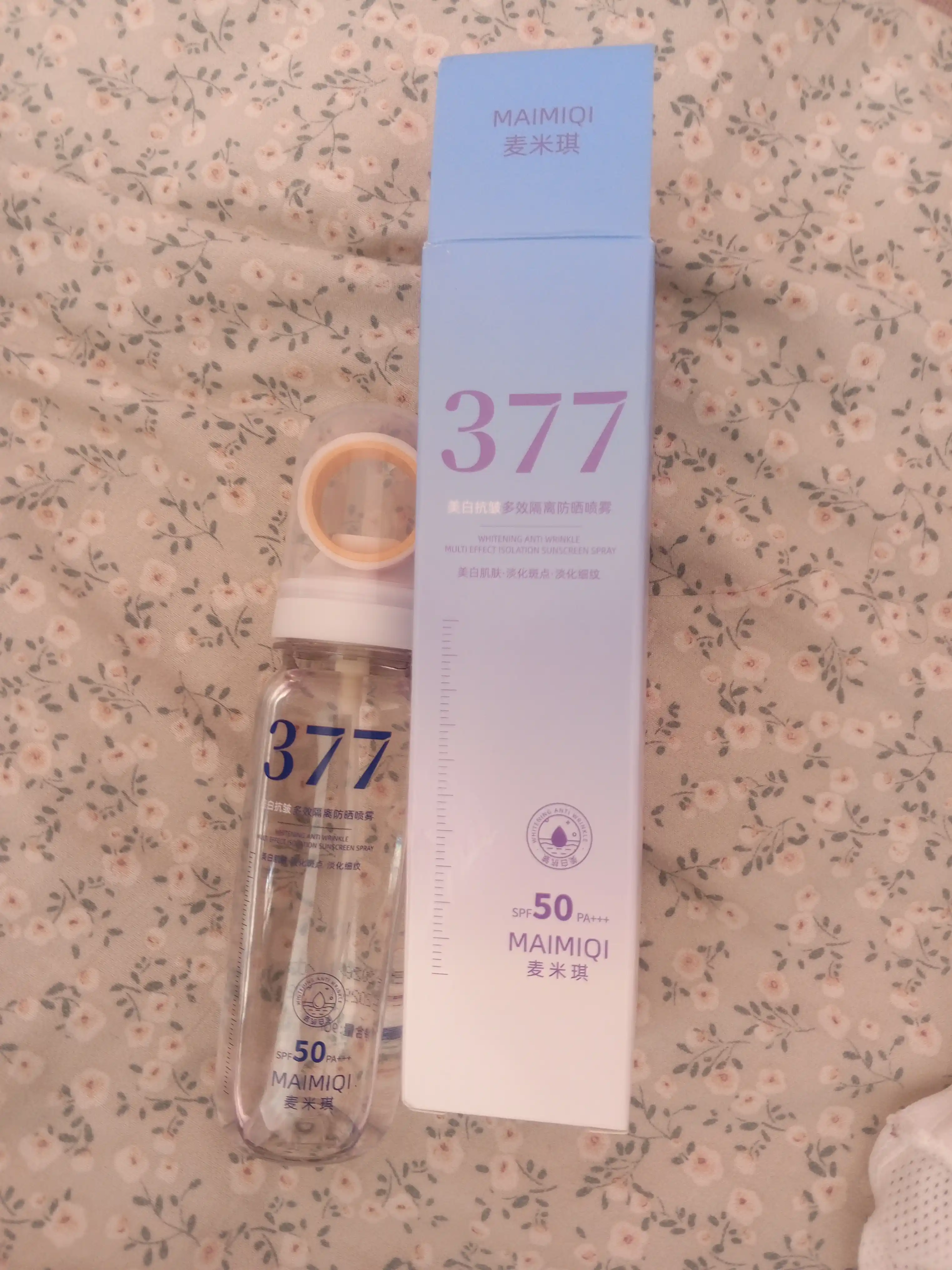 Quyoshdan himoya qiluvchi SPF 50 PA+++ sprey UVA UVB himoya yengil tekstura 377 Spray