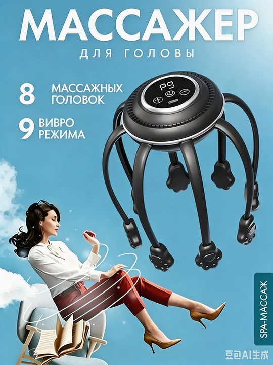 Массажер для головы, электрический вибромассажер, расслабляющий массажер - 