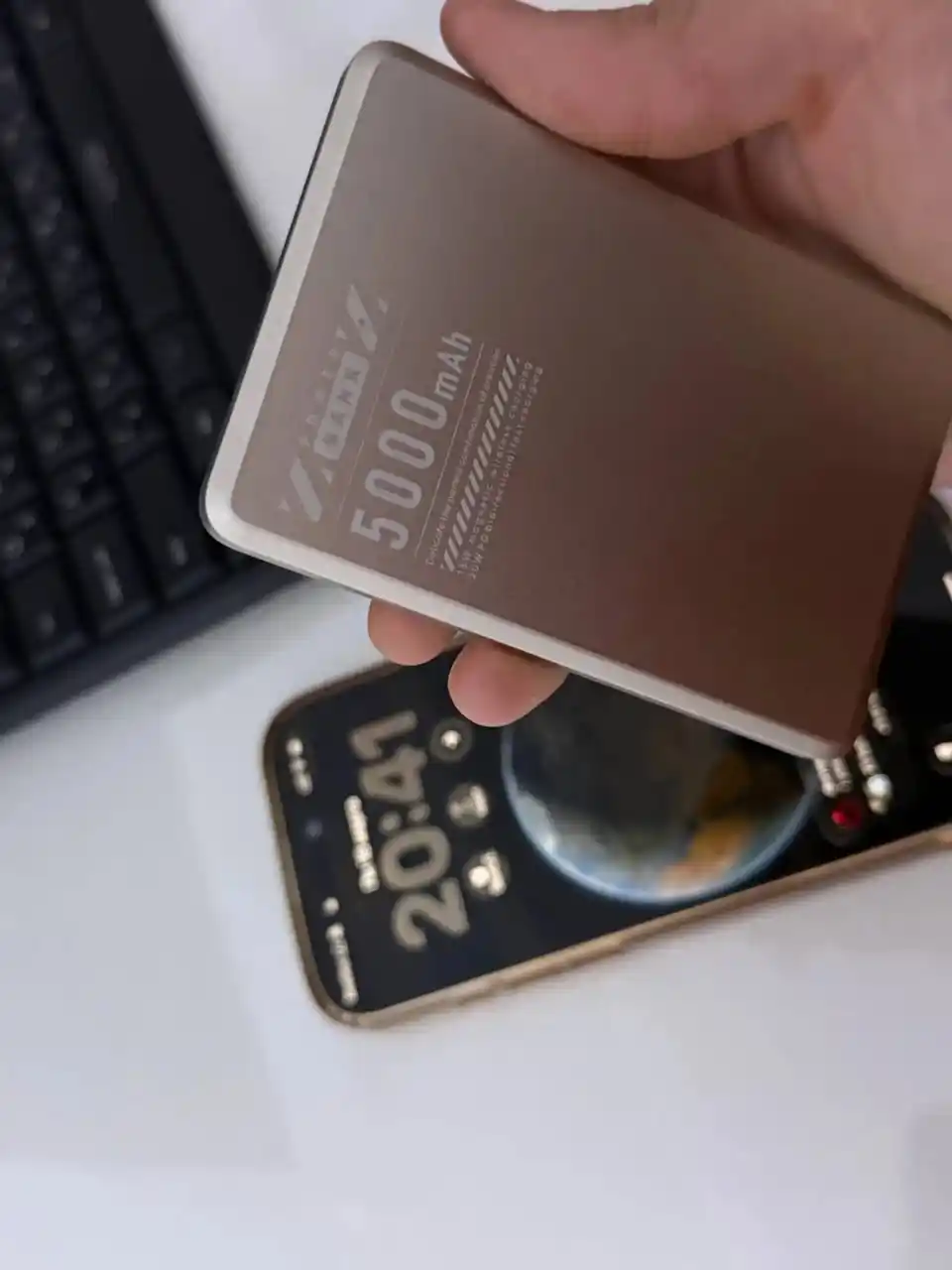 Mini Power bank, PD20W magnit simsiz zaryadlovchi, tez zaryadlash 5000 mAh