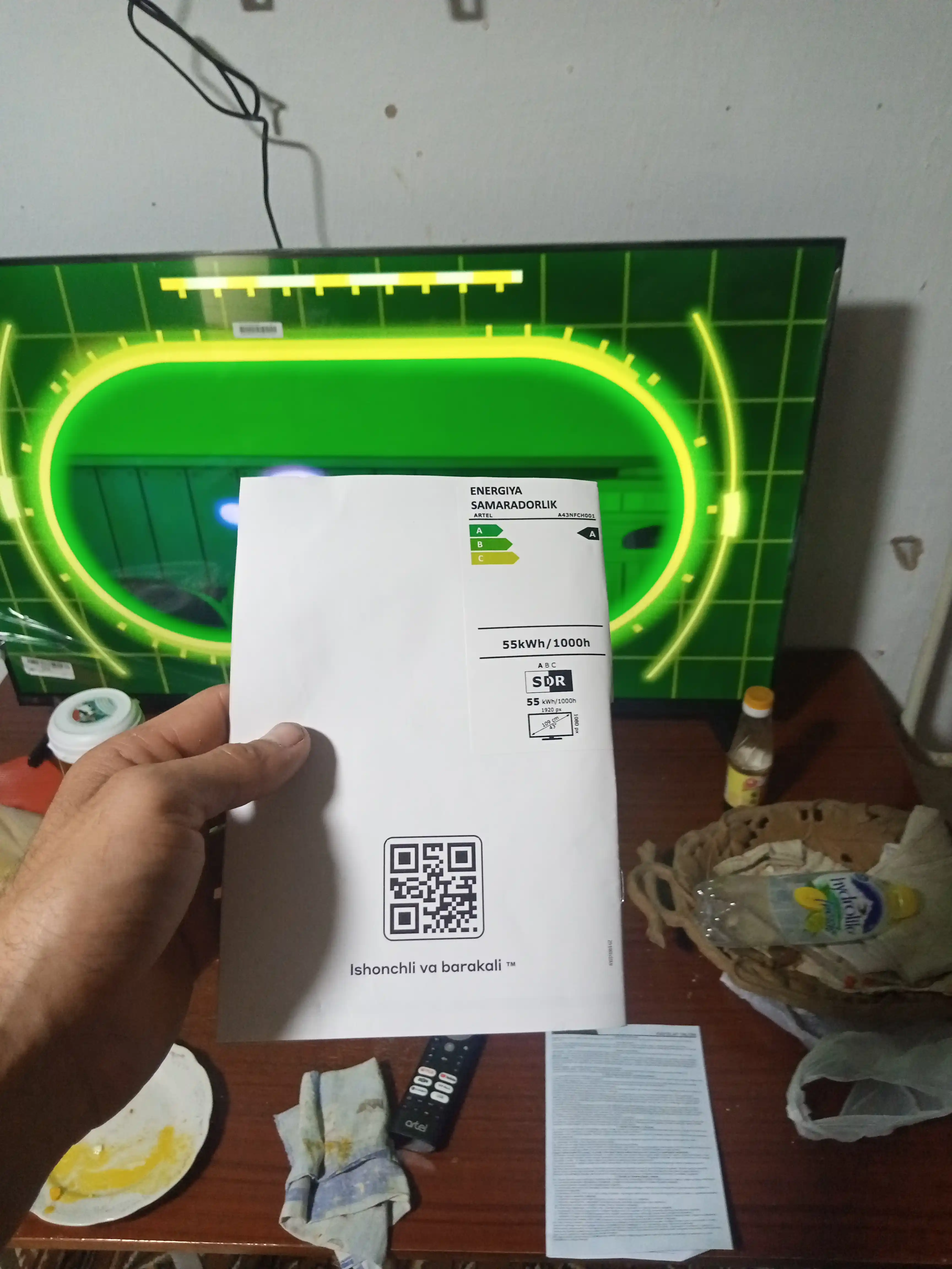 Телевизор Smart Artel A43NFCH001 43" Android tv FHD, пульт с голосовым поиском