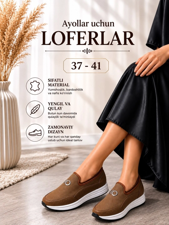 Ayollar uchun 36-41 o‘lchamli krossovkalar, ayollar poyabzali, sliponlar - 
