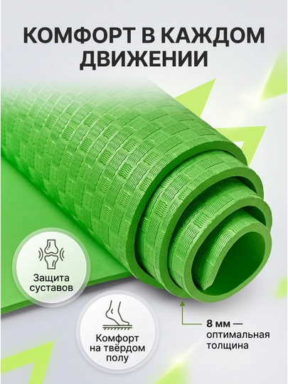 Коврик для йоги и фитнеса EVA YOGA MAT, спортивный, нескользящий, тренировочный