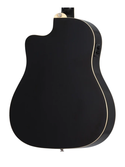 Epiphone J-45 EC Studio Solid Top elektroakustik gitara, Ebony rangida