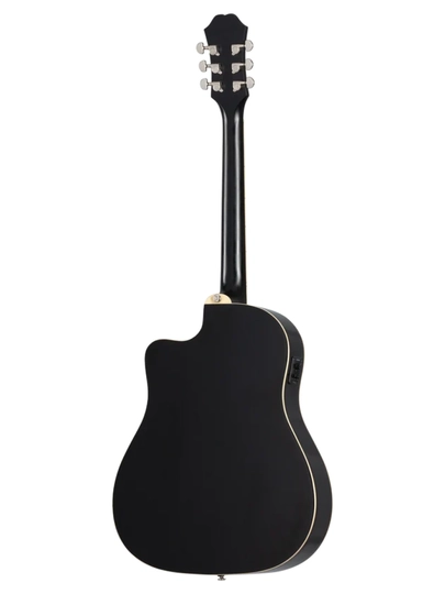 Epiphone J-45 EC Studio Solid Top elektroakustik gitara, Ebony rangida