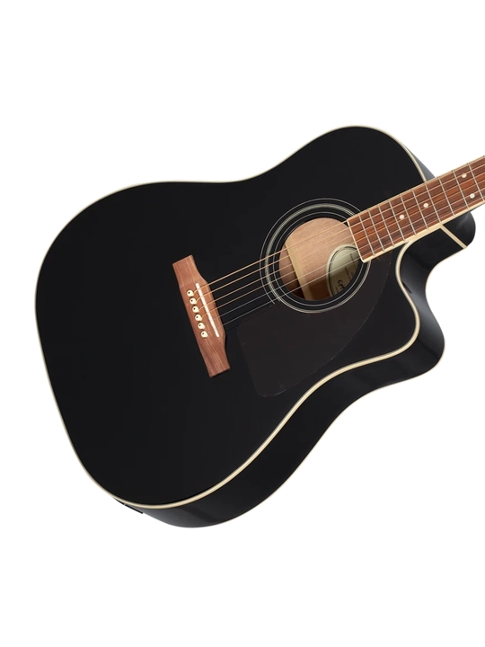 Epiphone J-45 EC Studio Solid Top elektroakustik gitara, Ebony rangida
