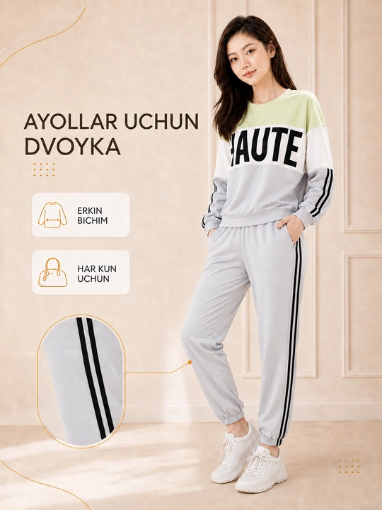 Ayollar kostyumi ikkilik, triko va kofta - 