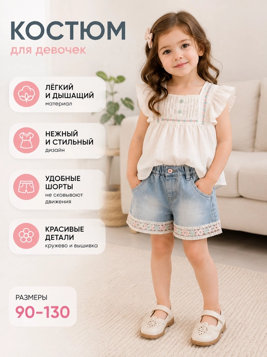 Детские летние комплекты для девочек - 