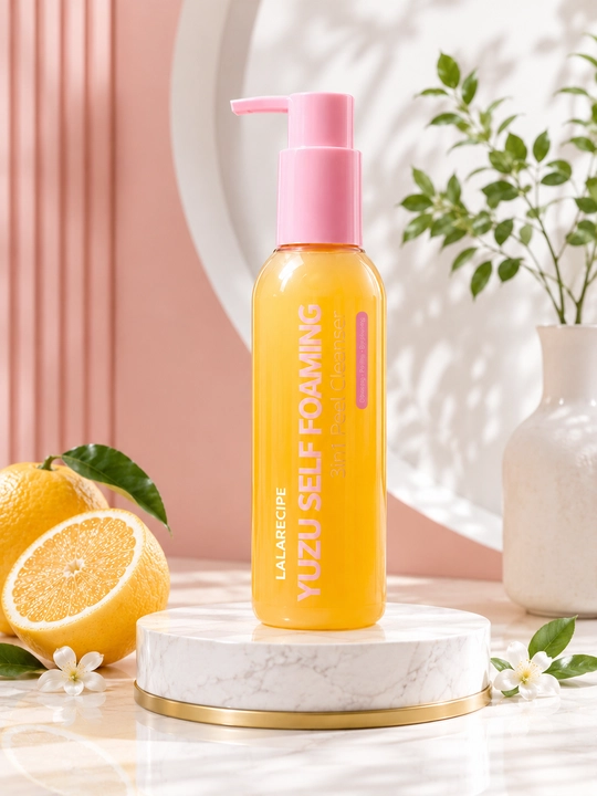 LalARECIPE 3 ta 1 da yuz uchun o‘z-o‘zidanko‘piklanuvchi tozalovchi vosita, piling, 200 ml