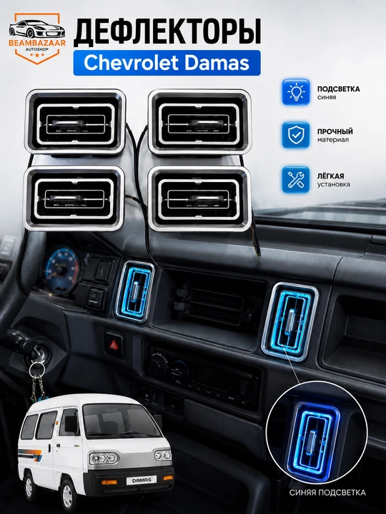 Chevrolet Damas / Labo uchun Mers W222 uslubidagi havo deflektorlari (2 dona / 4 dona) - 
