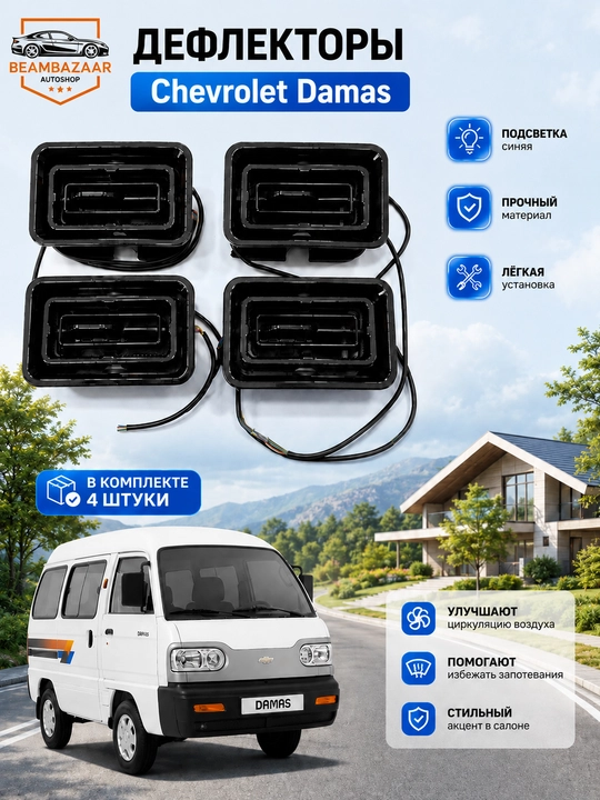 Chevrolet Damas / Labo uchun Mers W222 uslubidagi havo deflektorlari (2 dona / 4 dona) - 